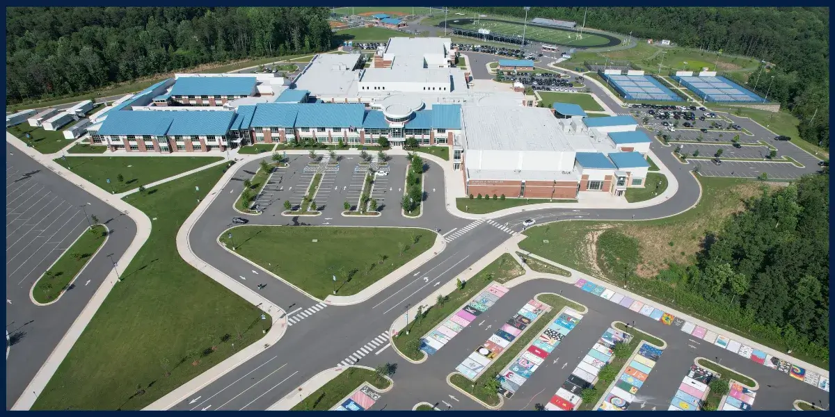 Aerial view of Colgan High School