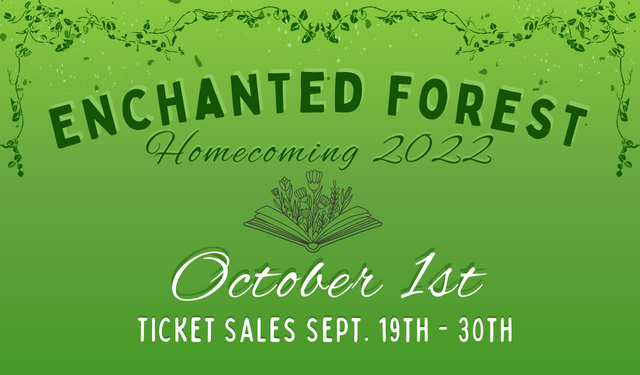 Homecoming is October 1st from 7 pm till 11 pm